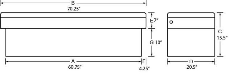 Tradesman Steel Cross Bed Truck Tool Box (70in.) - White tra86450