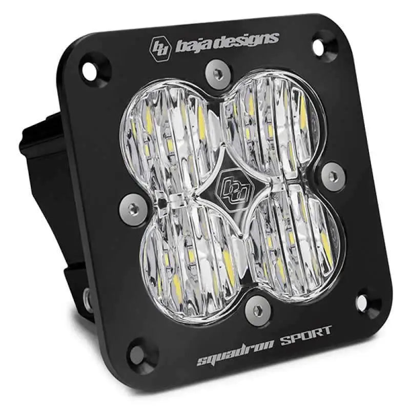 Baja Designs Squadron Sport Black Wide Cornering Pattern Flush Mount LED Light Pod - Clear 551005
