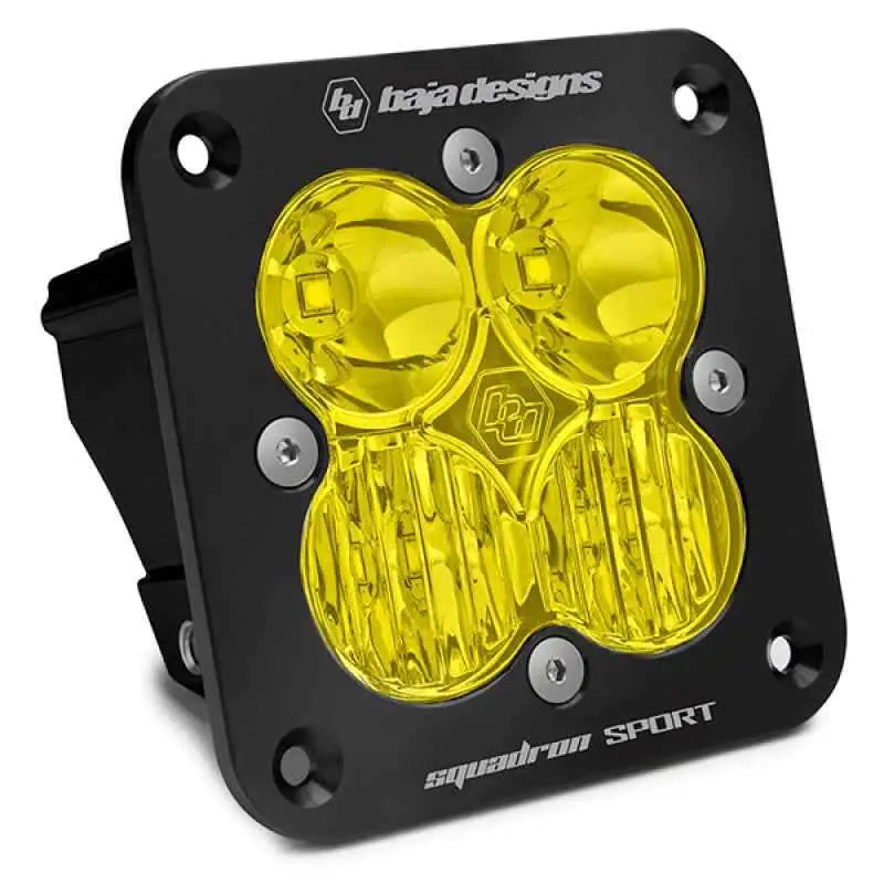 Baja Designs Squadron Sport Driving/Combo Pattern Flush Mount Black LED Light Pod - Amber 551013