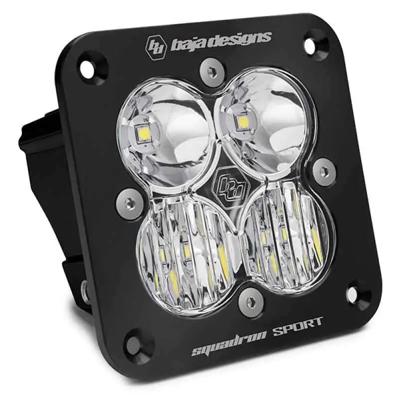 Baja Designs Squadron Sport Driving/Combo Pattern Flush Mount Black LED Light Pod - Clear 551003
