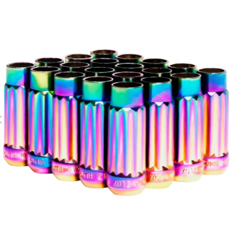 BLOX Racing 12-Sided P17 Tuner Lug Nuts 12x1.5 - NEO Chrome Steel - Set of 20 blobxac-00142-neo