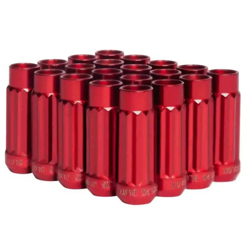BLOX Racing 12-Sided P17 Tuner Lug Nuts 12x1.5 - Red Steel - Set of 20 bxac-00142-rd