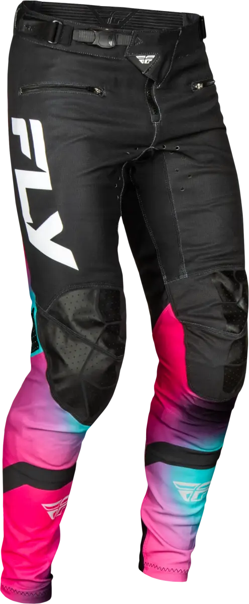 BMX/MTB Durable Stretch Pants in Fuschia/Black/Teal Size 26 c378-06126