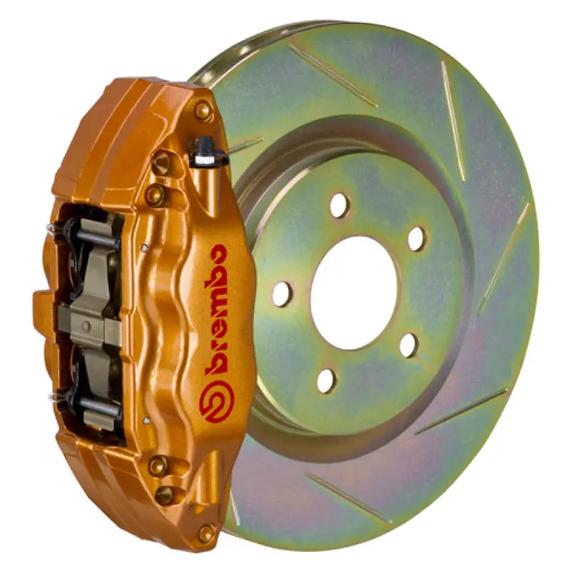 Brembo 02-07 Impreza/WRX/08-14 WRX Fr GT BBK 4 Pist Cast 2pc 326 x30 1pc Rotor Slotted Type1 - Gold brb1E5.6002A4