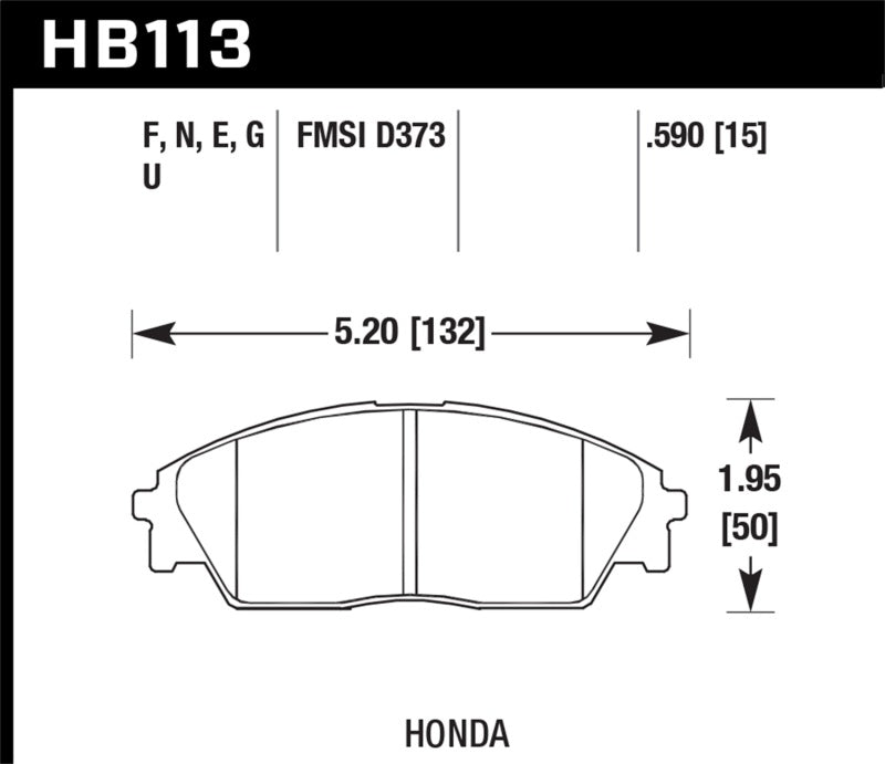 Hawk 88-91 Honda Civic RT 4WD DTC-70 Front Race Brake Pads hawkHB113U.590