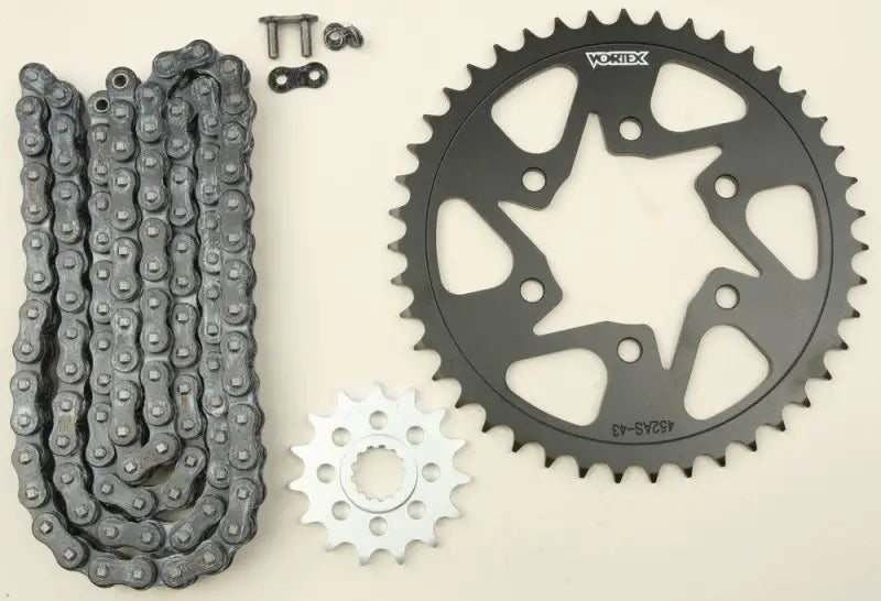 CK4103 Vortex Sprocket/Chain Kit Stl/Stl 15/45T Sil Sx3 520-112L Blk wps-3-ck4103
