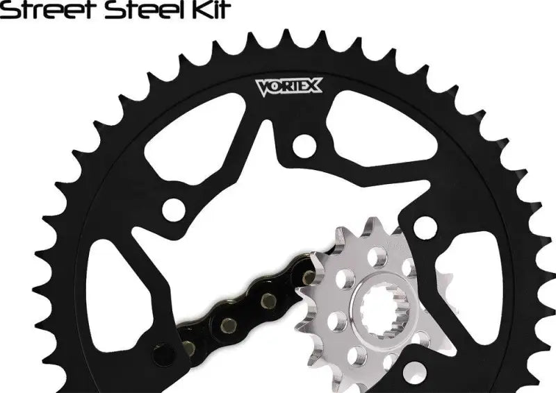 CK5130 Vortex Sprocket/Chain Kit Stl/Stl 16/43T Sil Sx3 525-114L Blk wps-3-ck5130