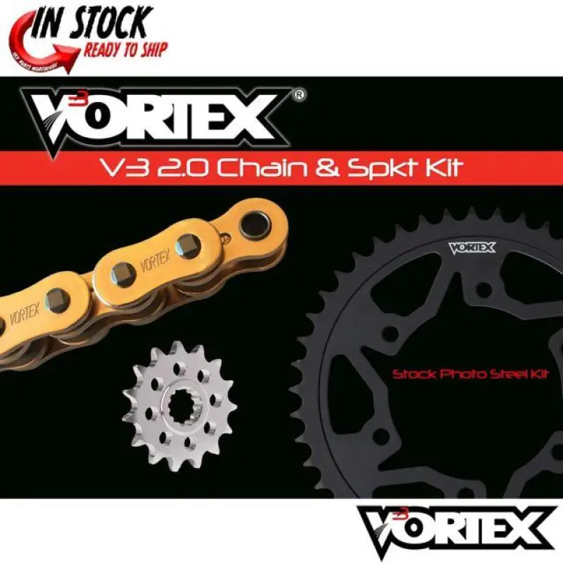 CKG6384 Vortex Sprocket/Chain Kit Stl/Stl 14/46T Sil Sx3 520-114L Gld wps-3-ckg6384