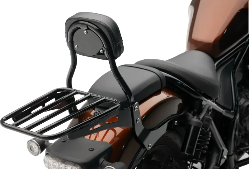Compact Black Sissy Bar with Pad for Honda Rebel 1100 82-97436