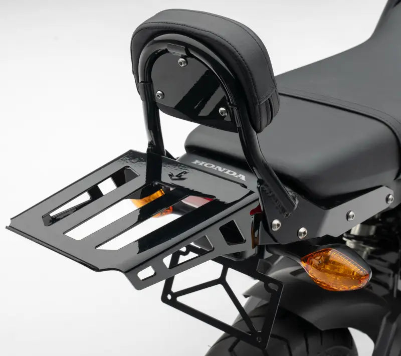 Compact Round Sissy Bar with Pad for Honda Grom in Black 82-97435