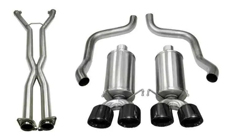 Corsa 09-13 Chevy Corvette 6.2L V8 2.5in Sport Cat-Back Dual Rear Exit w/Twin 4.0in Pol Pro-Ser Tips 14470cbblk
