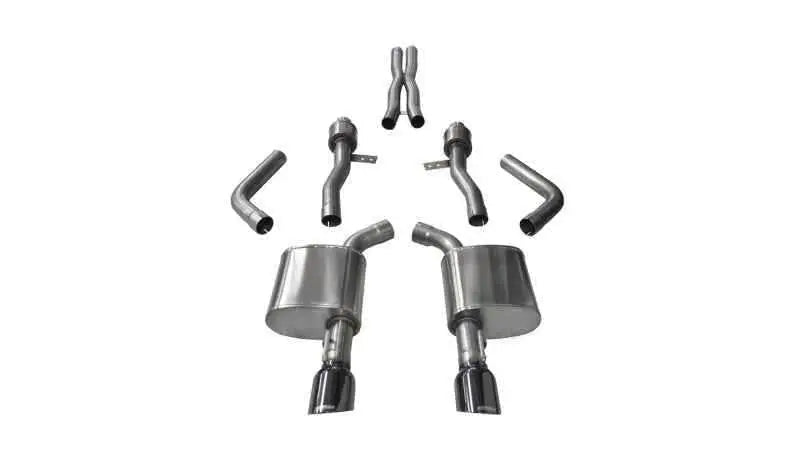 Corsa 15-16 Dodge Charger SRT / Scat Pack / R/T 6.4L Black Sport Cat-Back Exhaust 14995blk