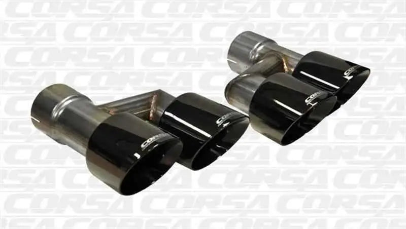 Corsa 15-16 Ford Mustang GT 5.0 Black Quad Tips Kit 14333blk
