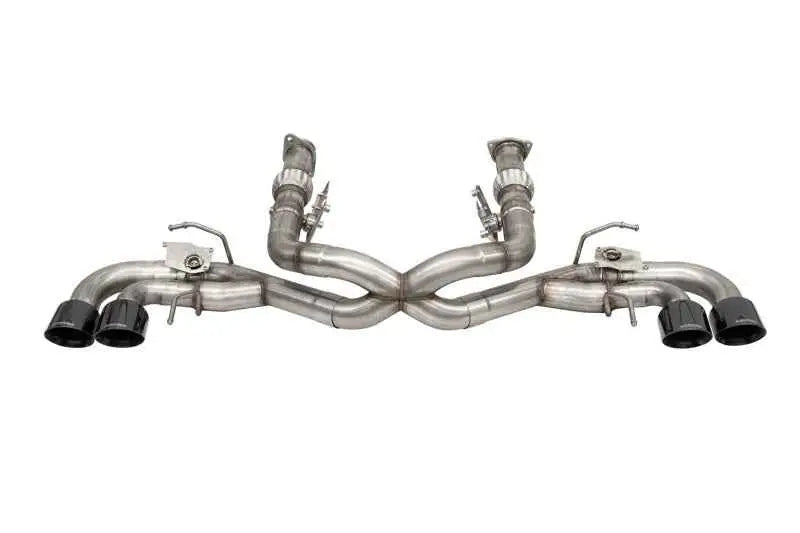 Corsa 20-22 Corvette C8 3in Valved Cat-Back 4.5in Blk Quad Tips - Fits Factory NPP Exhaust w/ AFM 21106blk