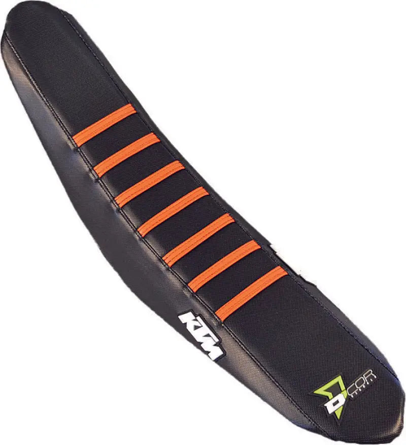 D-COR KTM SX 85 Racing Seat Cover - Black and Orange Grip Design, Part #30-30-103 862-3030103