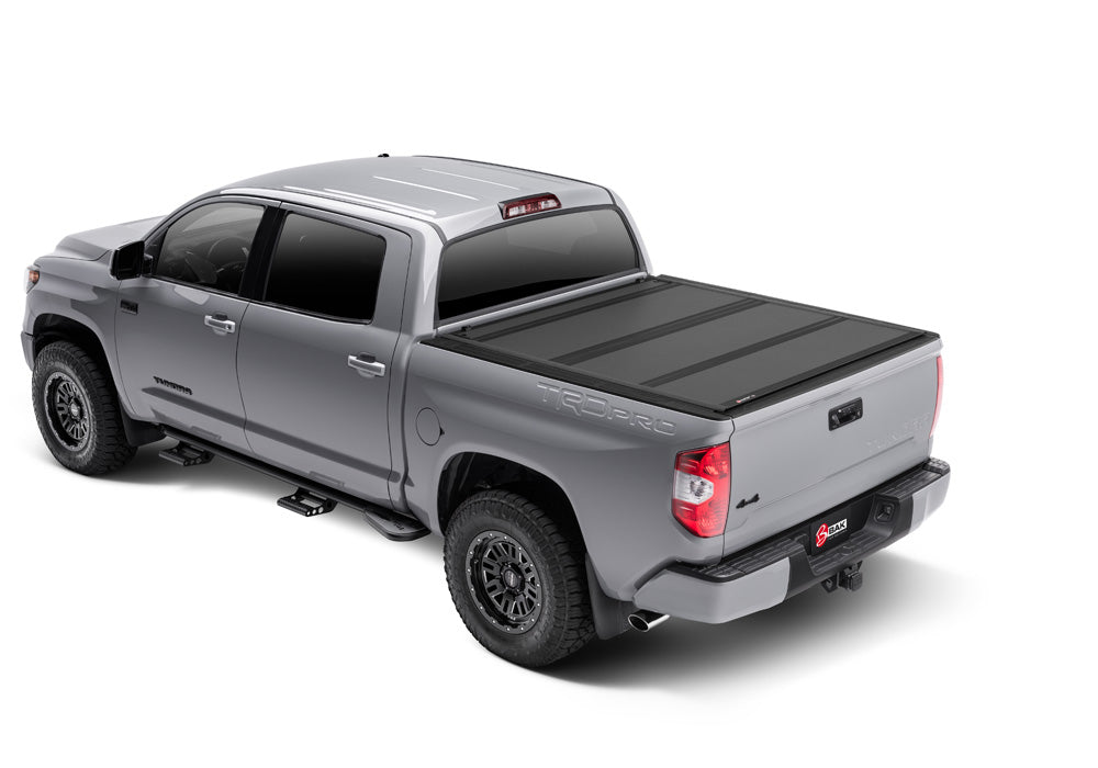 BAK BAKFlip MX4 Hard Folding Truck Bed Cover - Matte Finish - 2007-2021 Toyota Tundra 5' 6" Bed without Deck Rail System without Trail Special Edition Storage Boxes Model 448409