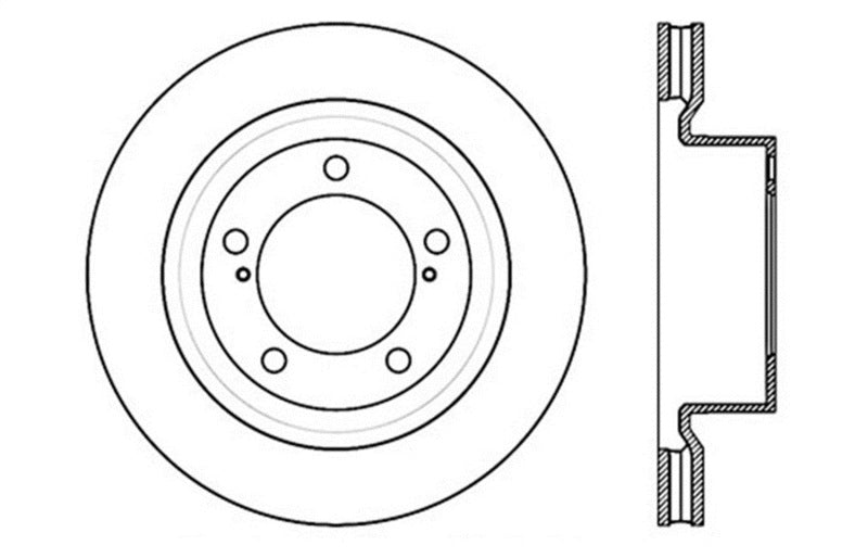 StopTech 07-19 Land Cruiser, LX570, Sequoia, Tundra Sportstop Cryo Sport Drilled Rotor, Front Left sto128.44156CL