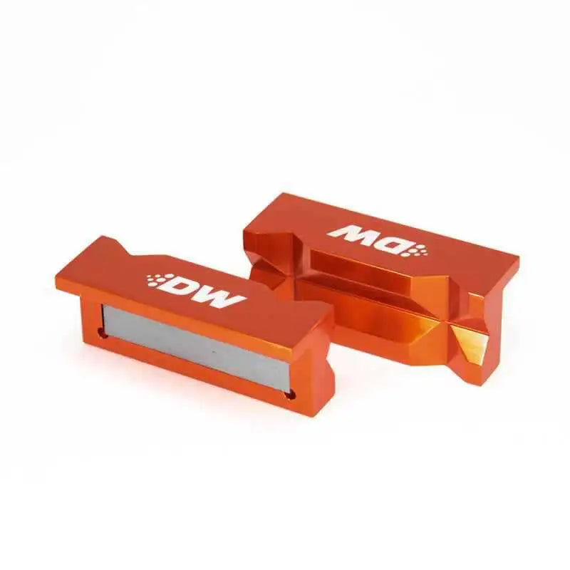 DeatschWerks 4in. Aluminum Soft Jaws w/ Magnet - Orange Anodized 6-02-1007