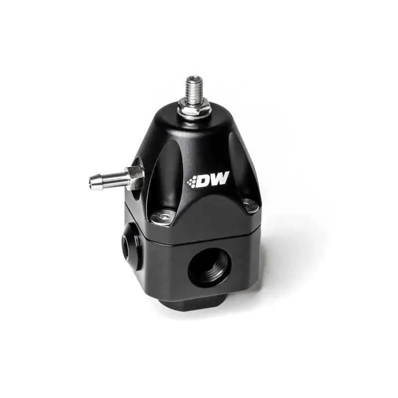 DeatschWerks DWR1000c Adjustable Fuel Pressure Regulator Dual 6AN Inlet and 6AN Outlet - Black 6-1002-frb