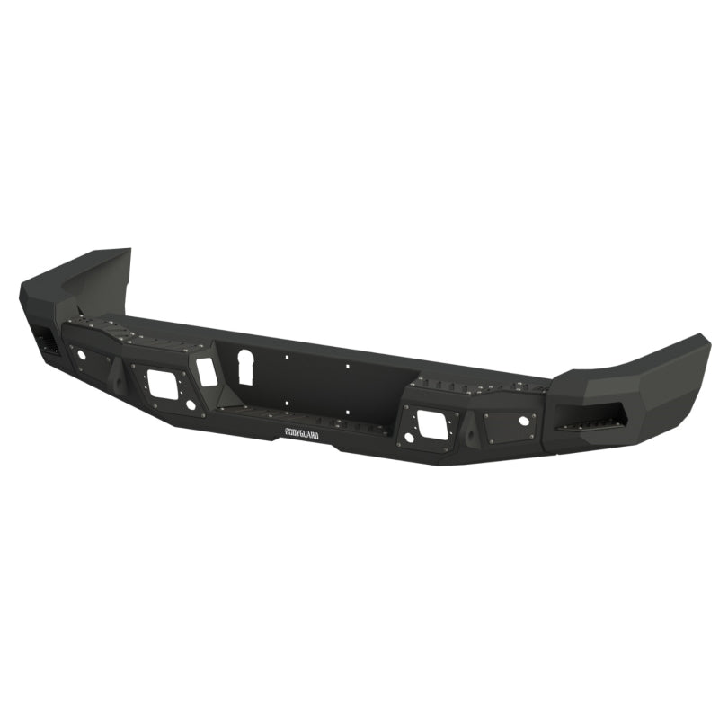 Bodyguard Gladiator Rear Bumper Full Width Sensor Cutouts Reverse Light Cutouts Texture Black Powder Coat Model 53101T