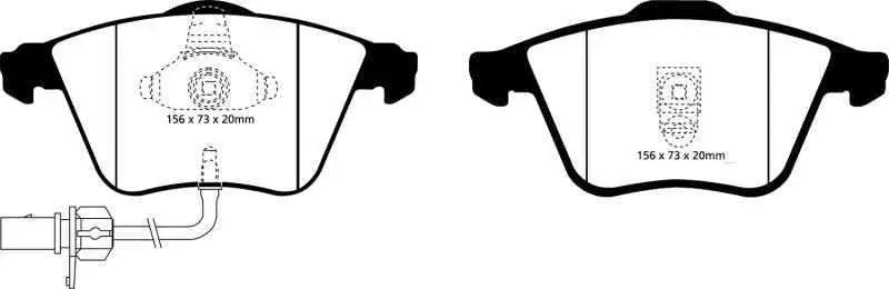 EBC 02-04 Audi A6 Quattro 2.7 Twin Turbo Sedan (4 Pad Set) Redstuff Front Brake Pads dp31510c