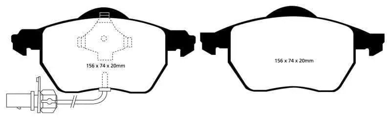 EBC 03-04 Audi A4 1.8 Turbo Yellowstuff Front Brake Pads dp41483r