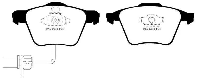 EBC 05-08 Audi A4 2.0 Turbo Redstuff Front Brake Pads dp31495c