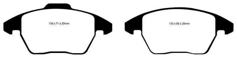 EBC 06-13 Audi A3 2.0 Turbo (Girling rear caliper) Greenstuff Front Brake Pads dp21517