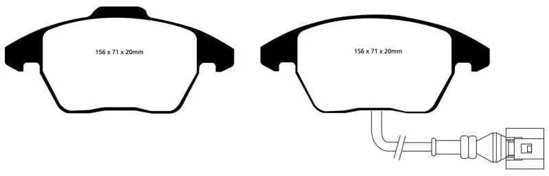 EBC 06-13 Audi A3 2.0 Turbo (Girling rear caliper) Redstuff Front Brake Pads dp31517c