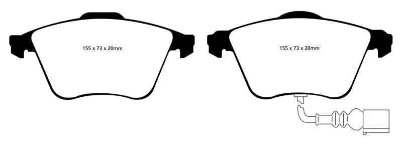 EBC 07-10 Audi TT Quattro 3.2 Yellowstuff Front Brake Pads dp41946r