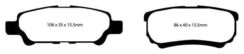 EBC 11-14 Chrysler 200 2.4 Redstuff Rear Brake Pads dp31563c