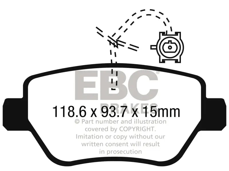 EBC 14-17 Maserati Ghibli (330 PS Package ONLY) Yellowstuff Rear Brake Pads ebcdp42258r