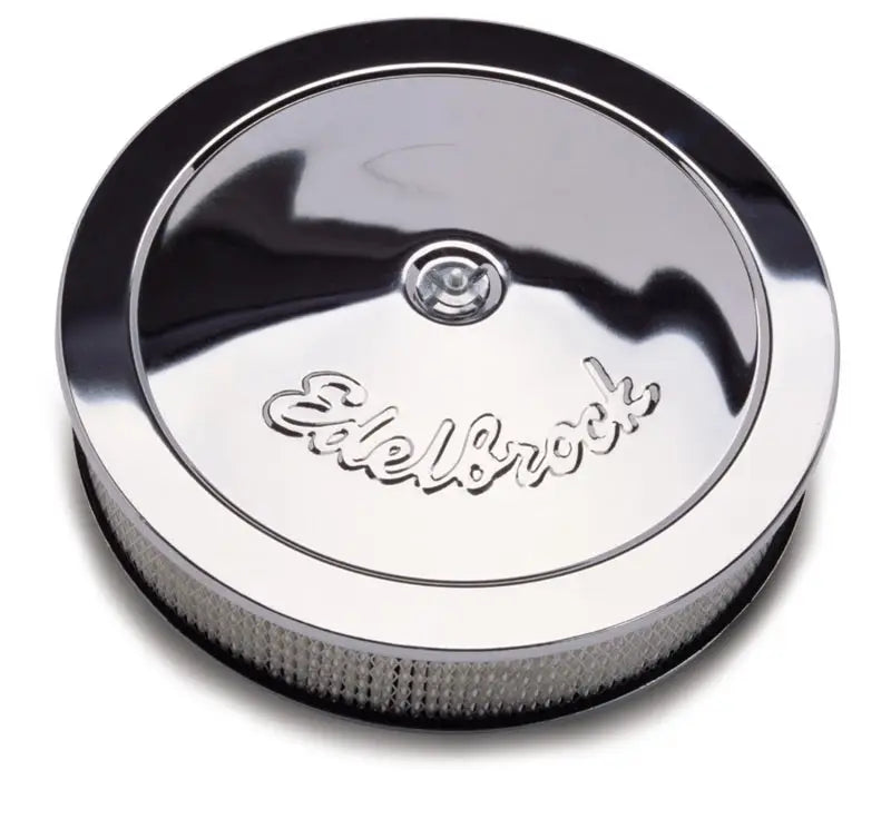 Edelbrock Air Cleaner Pro-Flo Series Round Steel Top Paper Element 14In Dia X 3 313In Chrome ede1207