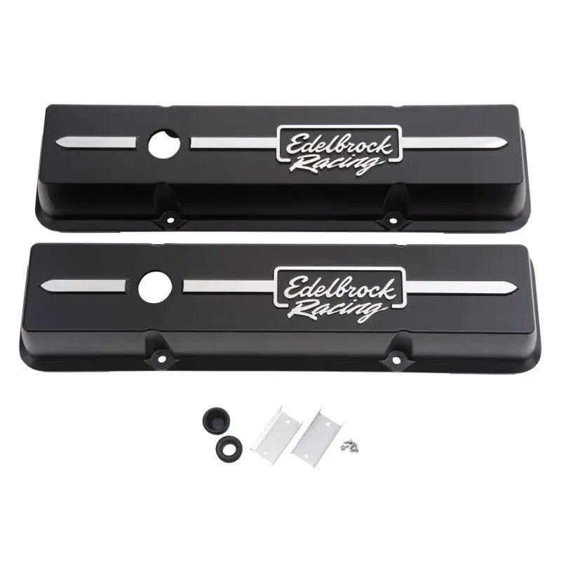 Edelbrock Valve Cover Racing Series Chevrolet 1959-1986 262-400 CI V8 Low Black ede41633