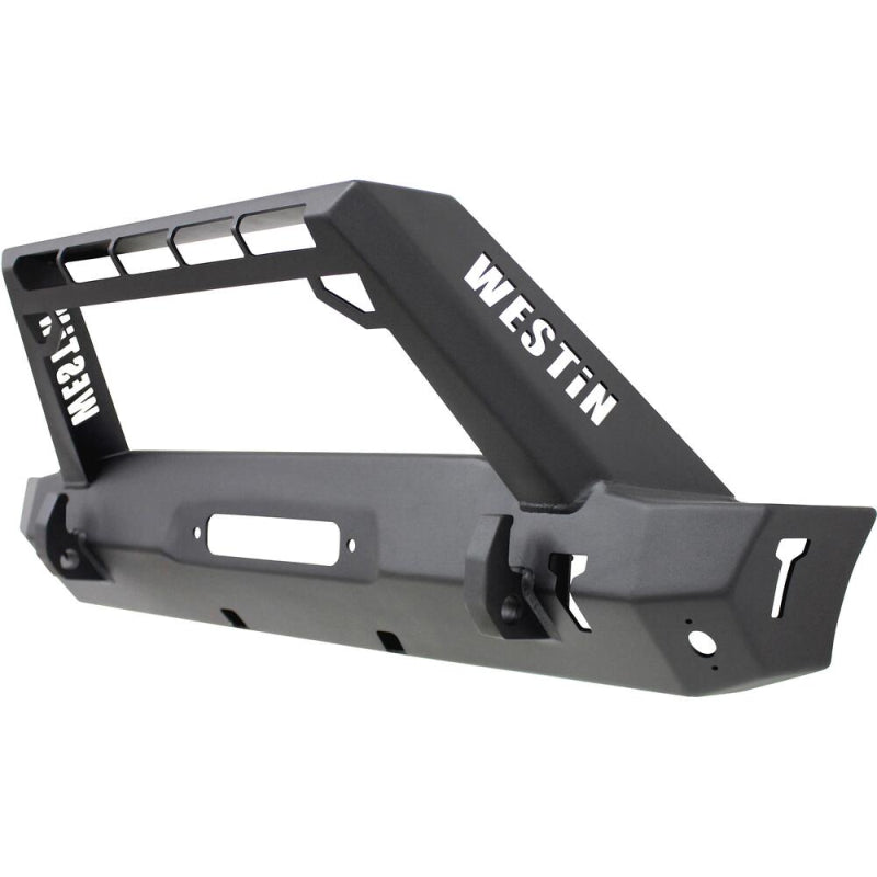 Westin WJ2 Stubby Front Bumper With LED Light Bar Mount Textured Black Steel Model 59-80085
