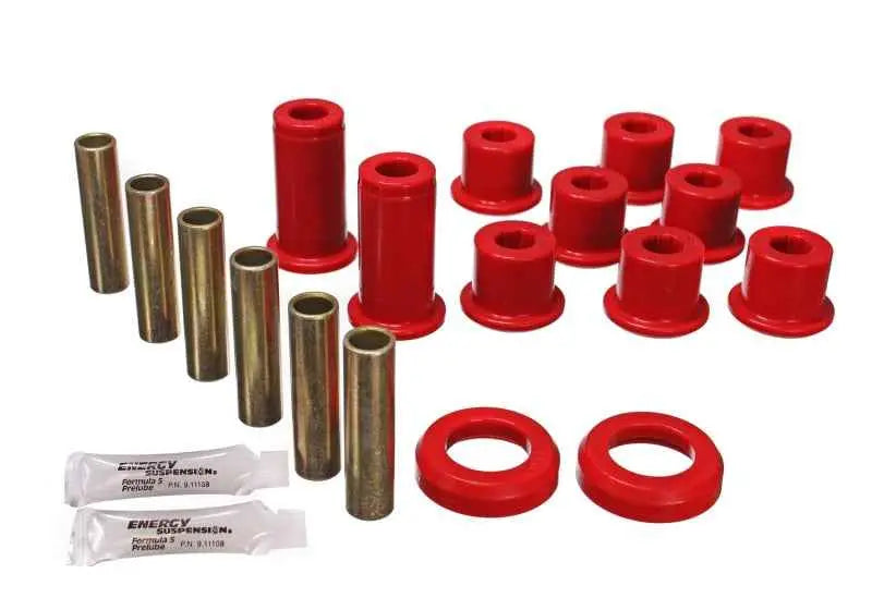 Energy Suspension 82-04 GM S-10/S-15 Pickup 2WD / 82-04 S-10 Blazer Red Rear Leaf Spring Bushing Set 3-2129r