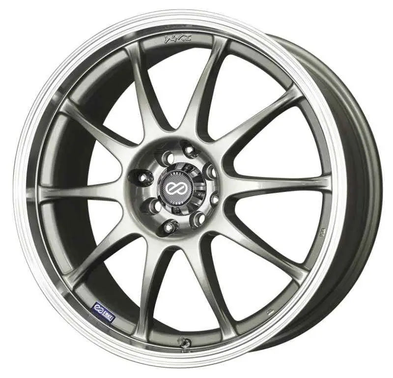 Enkei J10 17x7 5x100 38mm Offset Dia Silver w/ Machined Lip Wheel 409-770-12sp