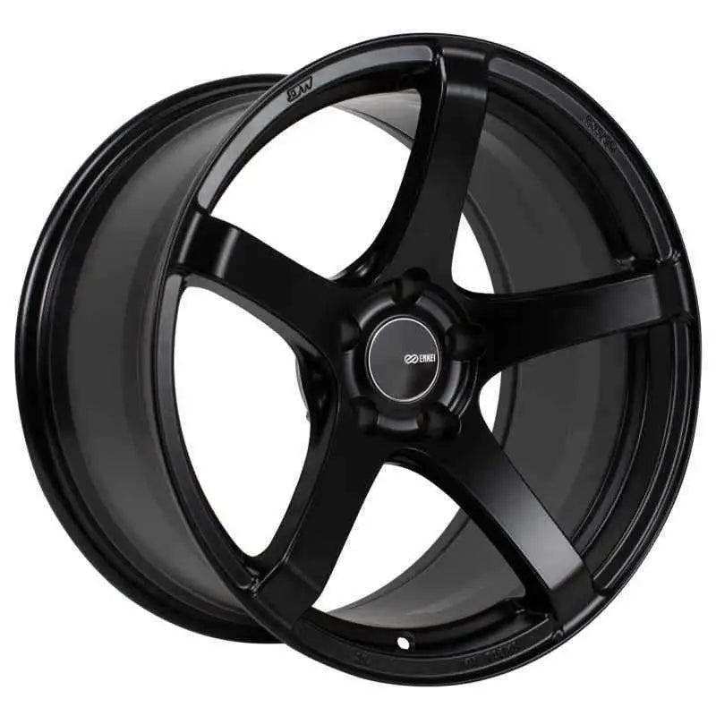 Enkei Kojin 18x9.5 35mm Offset 5x120 Bolt Pattern 72.6mm Bore Dia Matte Black Wheel 476-895-1235bk