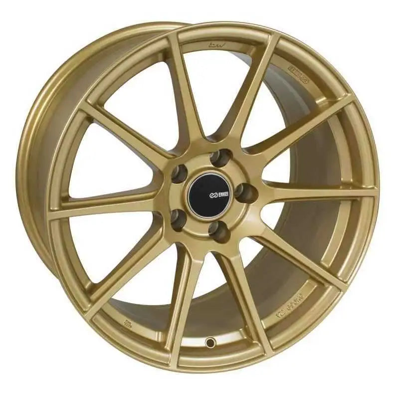Enkei TS10 18x8 45mm Offset 5x100 Bolt Pattern 72.6mm Bore Dia Gold Wheel 499-880-8045gg