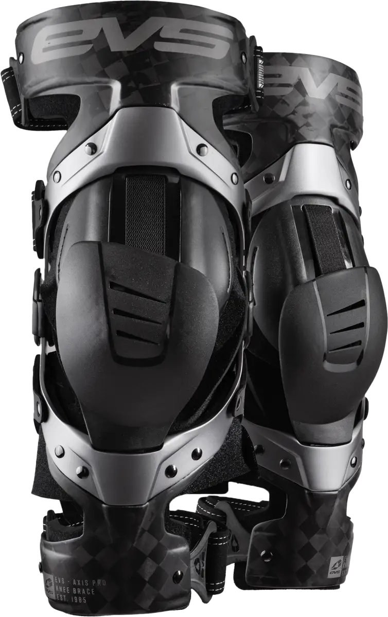 EVS Axis Pro Lightweight Knee Brace Pair - Black/Grey, Small (Part Number: AXISP-GRY-SP) 663-1186s