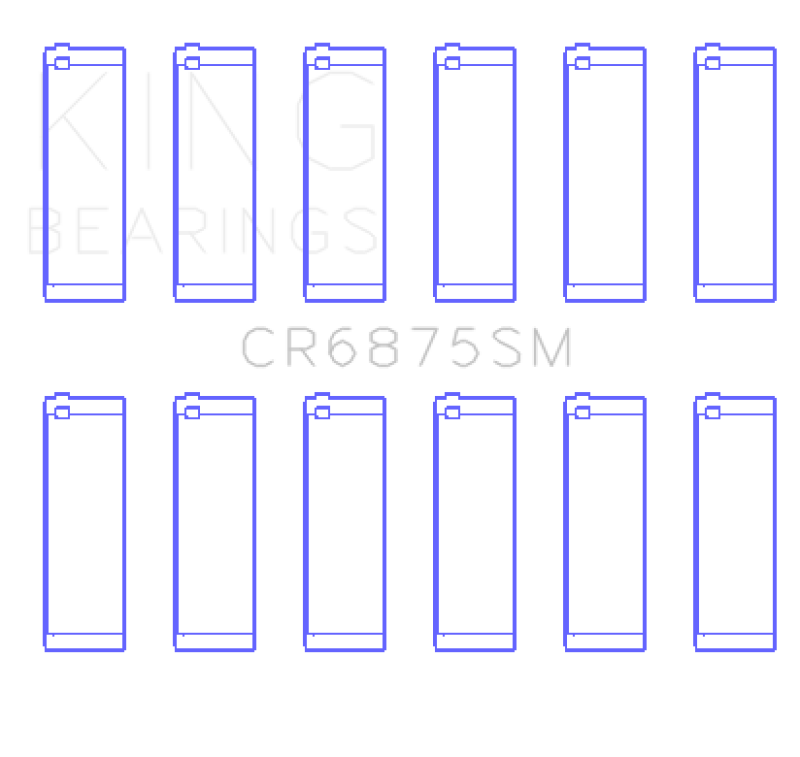 King Mercedes Benz OM 642 Sputter Replacement Connecting Rod Bearing +0.50 Oversize kingCR6875SM0.5