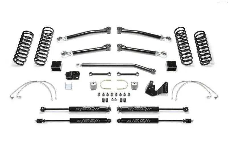 Fabtech 07-18 Jeep JK 4WD 4-Door 3in Trail II System w/Stealth Shocks K4052M