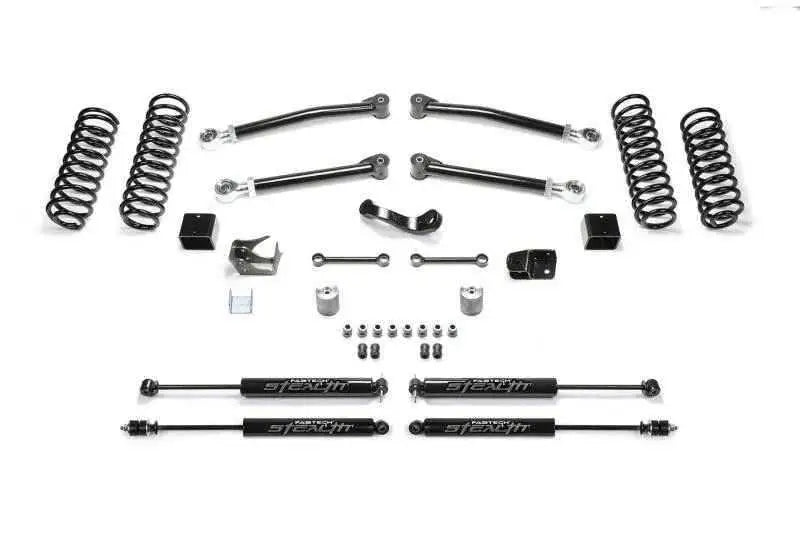 Fabtech 07-18 Jeep JK 4WD 4-Door 3in Trail System w/Stealth Shocks K4090M