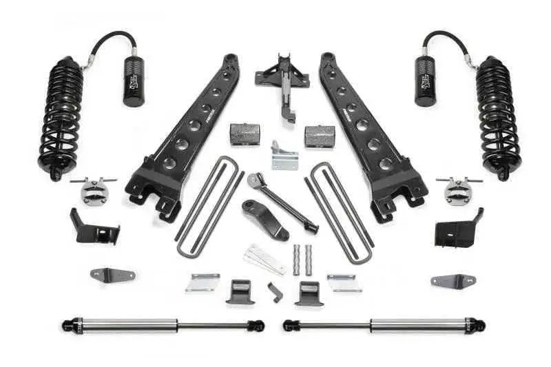 Fabtech 11-16 Ford F250/350 4WD Diesel 4in Radius Arm System w/DL 4.0 Coilover & Rear DL 2.25 Shocks K2223DL