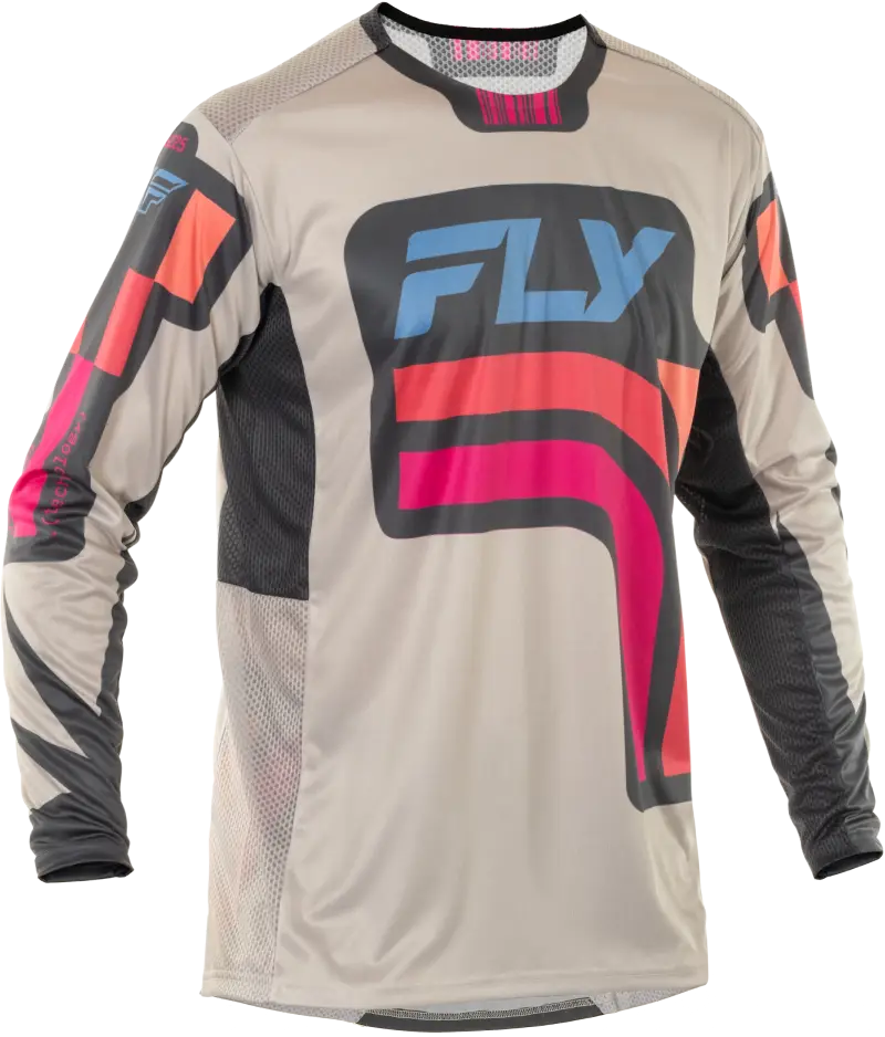 FLY RACING Lite Vice Performance Jersey - Light Grey/Pink/Coral - Part Number 378-724M 378-724m