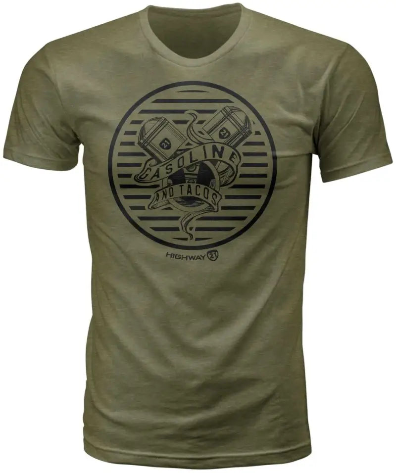 Gasoline Tee Military Green 3x wps-489-20013x