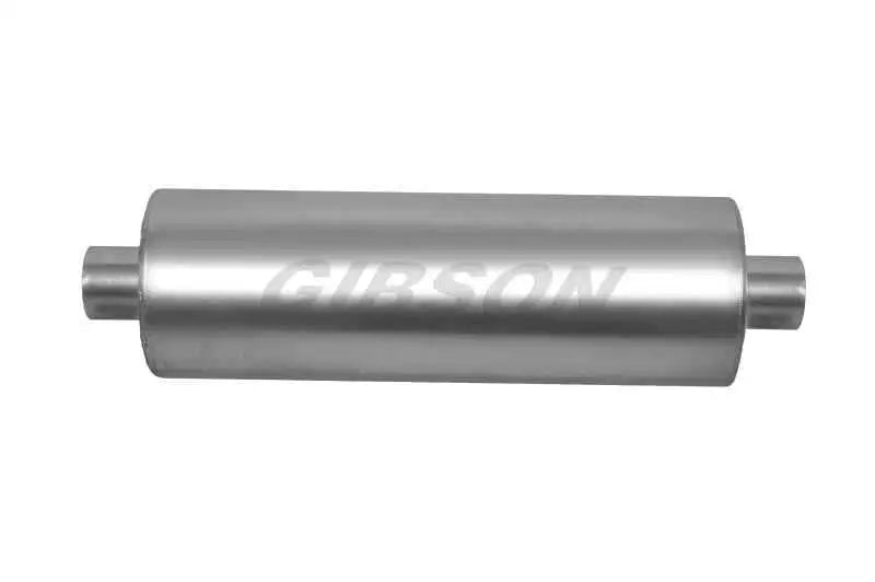 Gibson MWA Superflow Center/Center Round Muffler - 5x10in/3in Inlet/3in Outlet - Stainless bm0114