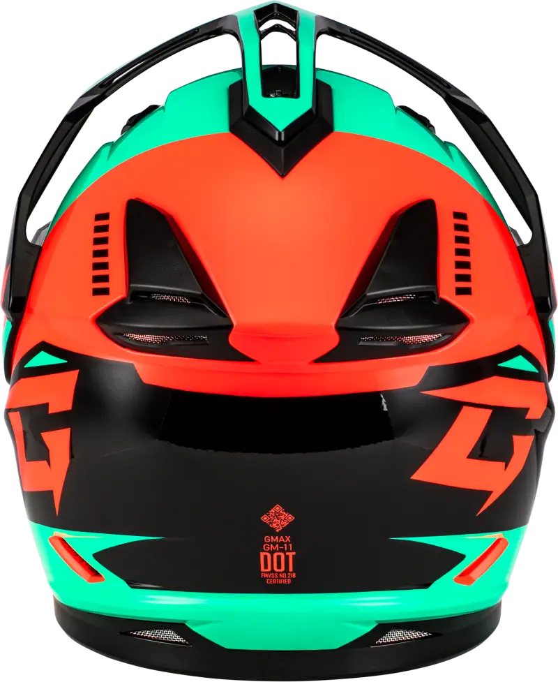 Gm 11s Ronin Snow Helmet W/ Elec Shld Black/Aqua/Coral Xl 72-7275x