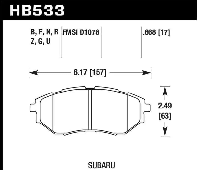 Hawk 05-08 LGT D1078 HPS Street Front Brake Pads hb533f-668