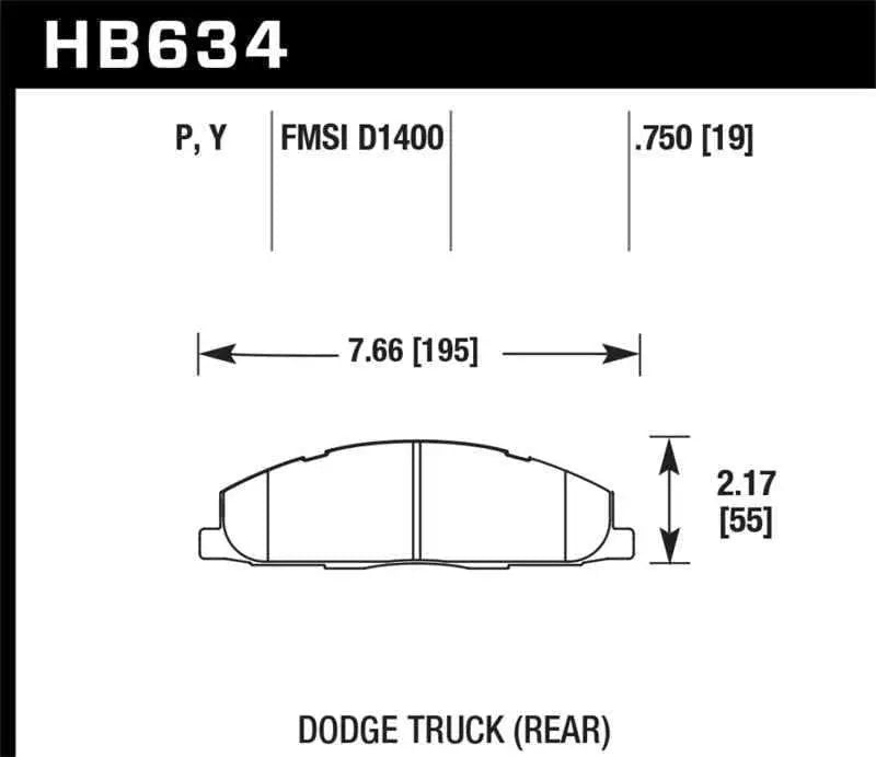 Hawk 09-14 Dodge Ram 2500/3500 Rear LTS Brake Pads hb634y-750
